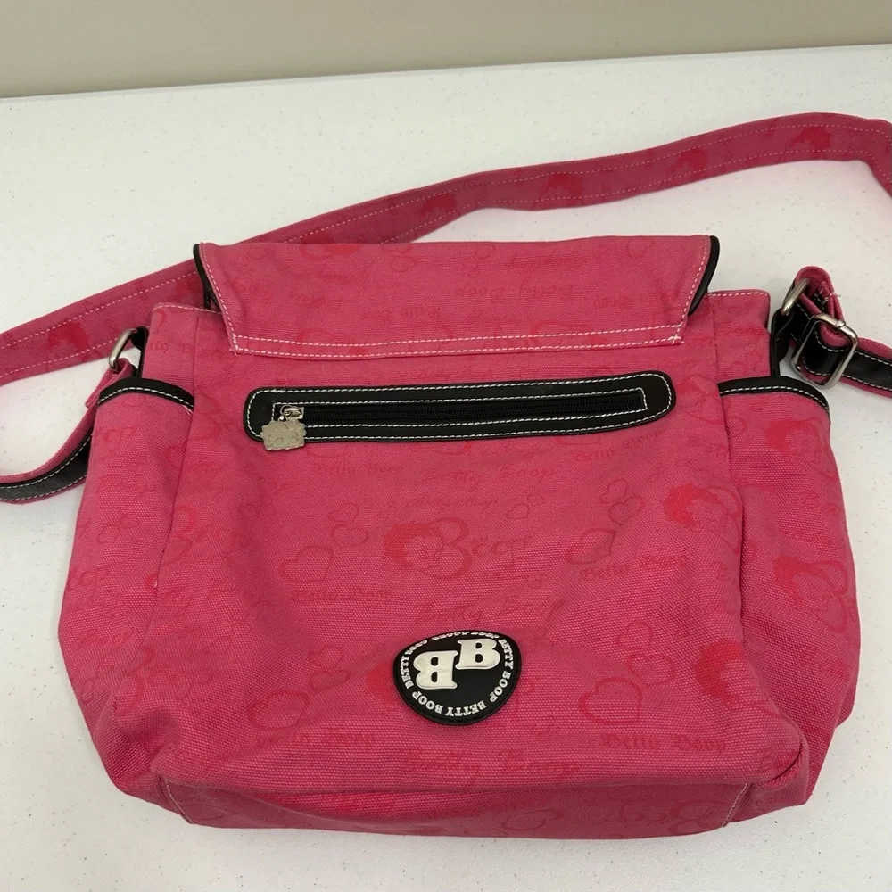 Pink Betty Boop Rhinestone Messenger Bag - Picture 4 of 16